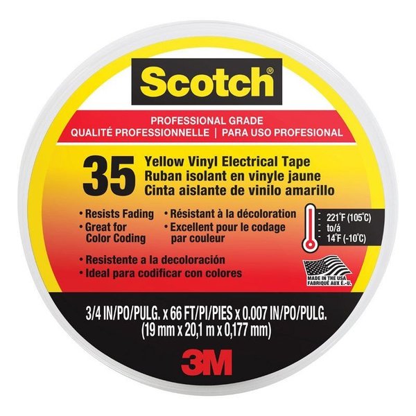 Scotch 3/4 Yellow Electrical Tape 10844-DL-5